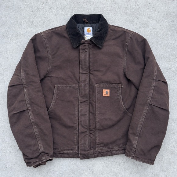 Carhartt Other - Carhartt J22 DKB Dark Brown Sandstone Arctic Quilt Lined Duck Jacket Small
